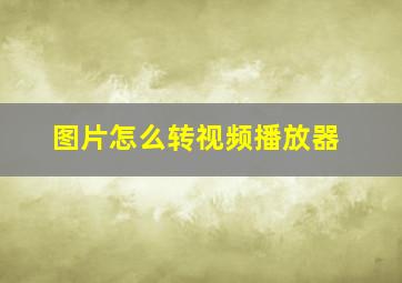 图片怎么转视频播放器