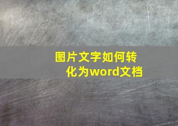 图片文字如何转化为word文档