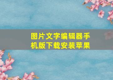 图片文字编辑器手机版下载安装苹果