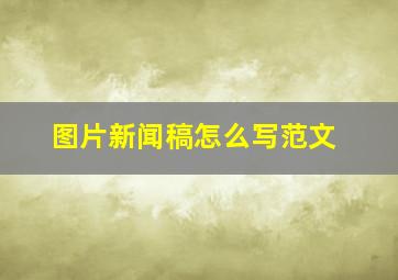 图片新闻稿怎么写范文