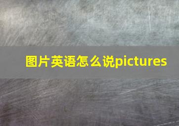 图片英语怎么说pictures