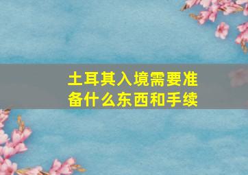 土耳其入境需要准备什么东西和手续