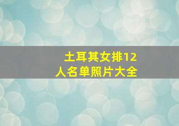 土耳其女排12人名单照片大全