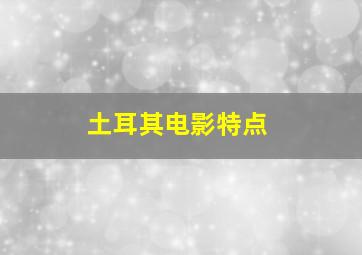 土耳其电影特点