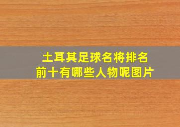 土耳其足球名将排名前十有哪些人物呢图片