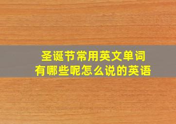 圣诞节常用英文单词有哪些呢怎么说的英语