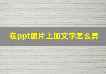 在ppt图片上加文字怎么弄