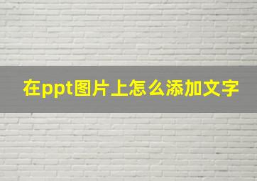 在ppt图片上怎么添加文字