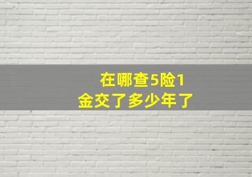 在哪查5险1金交了多少年了