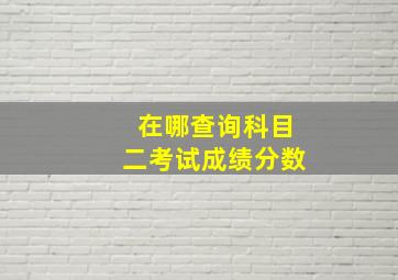 在哪查询科目二考试成绩分数