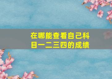 在哪能查看自己科目一二三四的成绩