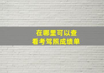 在哪里可以查看考驾照成绩单