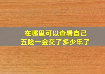 在哪里可以查看自己五险一金交了多少年了