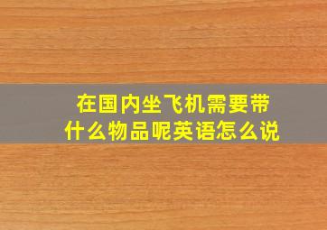 在国内坐飞机需要带什么物品呢英语怎么说