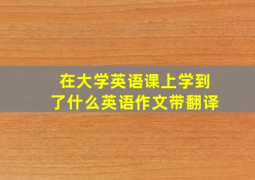 在大学英语课上学到了什么英语作文带翻译