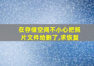 在存储空间不小心把照片文件给删了,求恢复