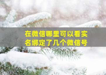 在微信哪里可以看实名绑定了几个微信号