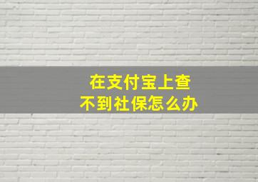 在支付宝上查不到社保怎么办