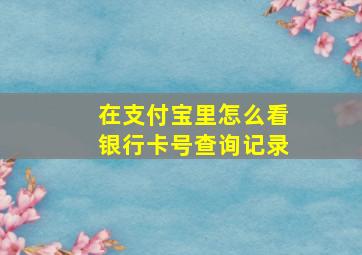 在支付宝里怎么看银行卡号查询记录