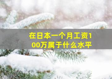 在日本一个月工资100万属于什么水平