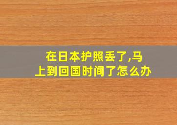 在日本护照丢了,马上到回国时间了怎么办