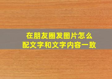 在朋友圈发图片怎么配文字和文字内容一致