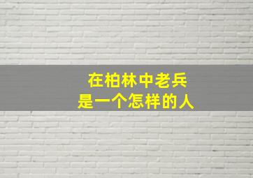 在柏林中老兵是一个怎样的人