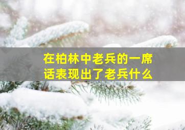 在柏林中老兵的一席话表现出了老兵什么