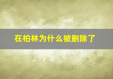 在柏林为什么被删除了