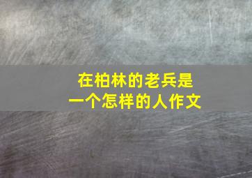 在柏林的老兵是一个怎样的人作文