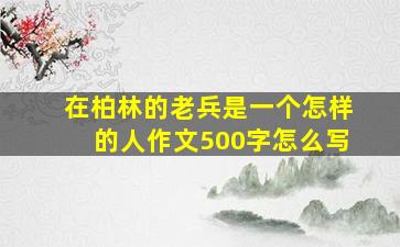 在柏林的老兵是一个怎样的人作文500字怎么写