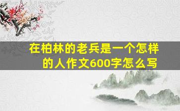 在柏林的老兵是一个怎样的人作文600字怎么写