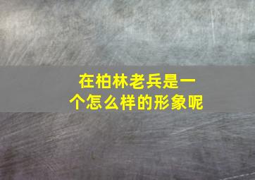 在柏林老兵是一个怎么样的形象呢