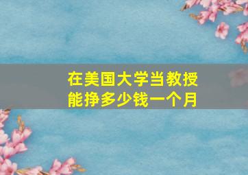 在美国大学当教授能挣多少钱一个月