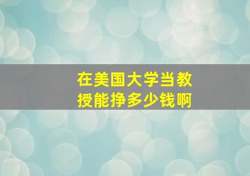 在美国大学当教授能挣多少钱啊