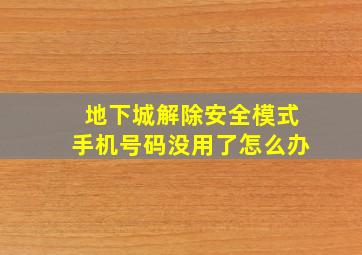 地下城解除安全模式手机号码没用了怎么办