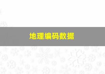 地理编码数据