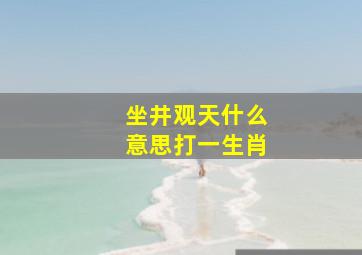 坐井观天什么意思打一生肖