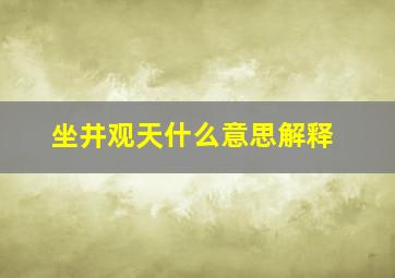 坐井观天什么意思解释