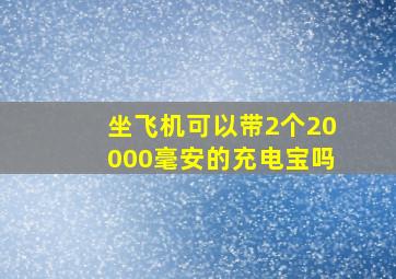 坐飞机可以带2个20000毫安的充电宝吗