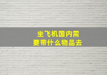 坐飞机国内需要带什么物品去