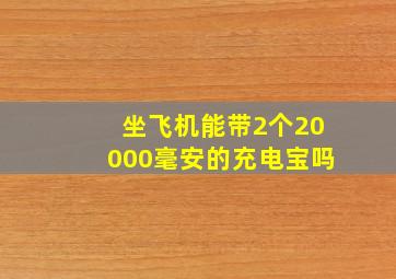 坐飞机能带2个20000毫安的充电宝吗