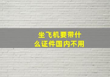 坐飞机要带什么证件国内不用