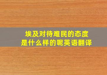 埃及对待难民的态度是什么样的呢英语翻译