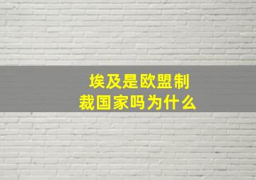 埃及是欧盟制裁国家吗为什么