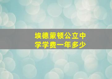 埃德蒙顿公立中学学费一年多少