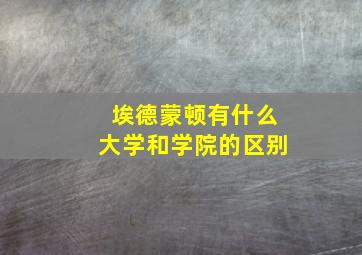 埃德蒙顿有什么大学和学院的区别