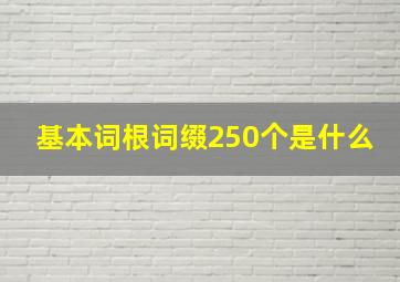 基本词根词缀250个是什么