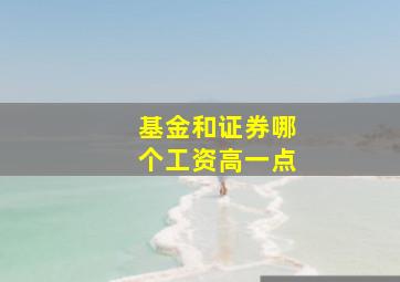 基金和证券哪个工资高一点