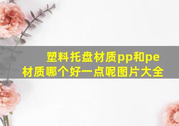 塑料托盘材质pp和pe材质哪个好一点呢图片大全